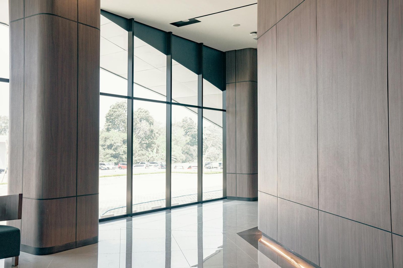 Modern commercial building lobby